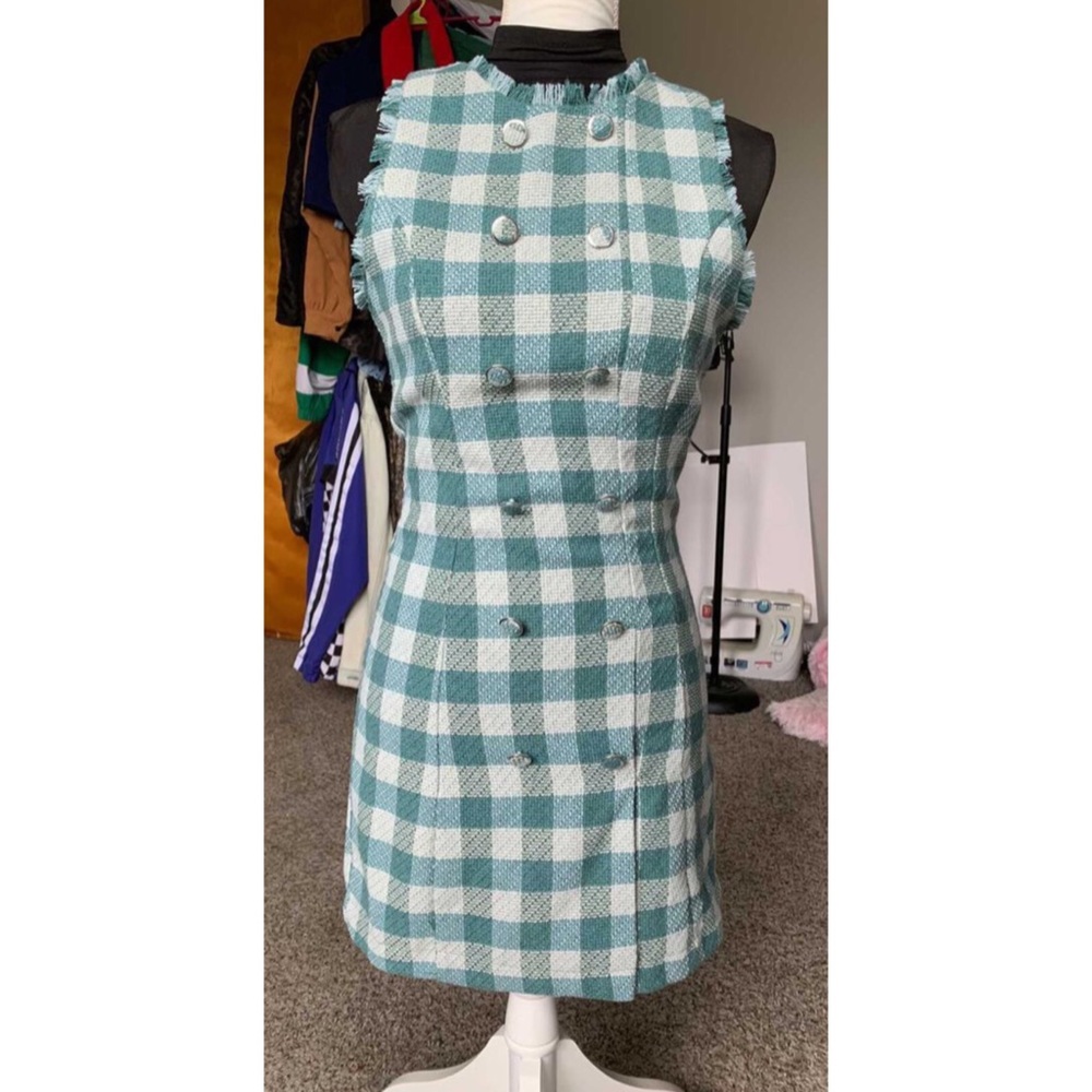 Forever 21 Stylish Blue Plaid Dress | size S